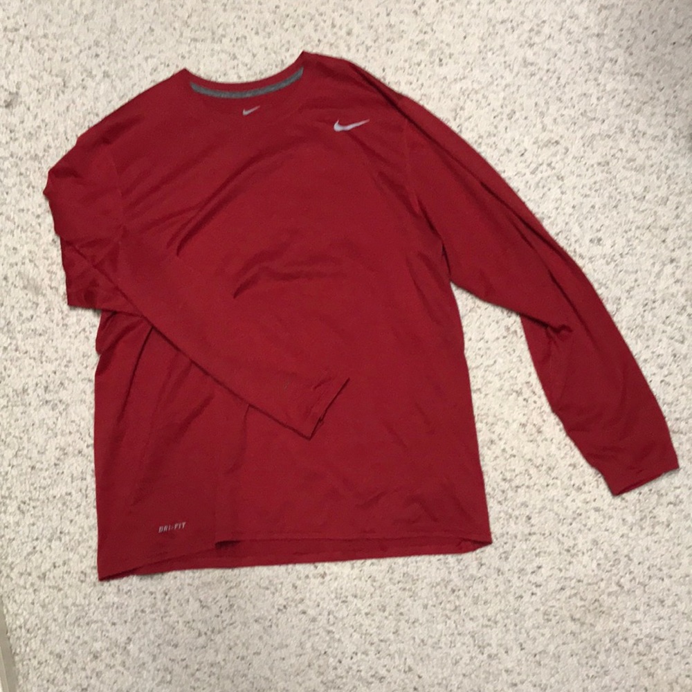 Long sleeve red dri-fit